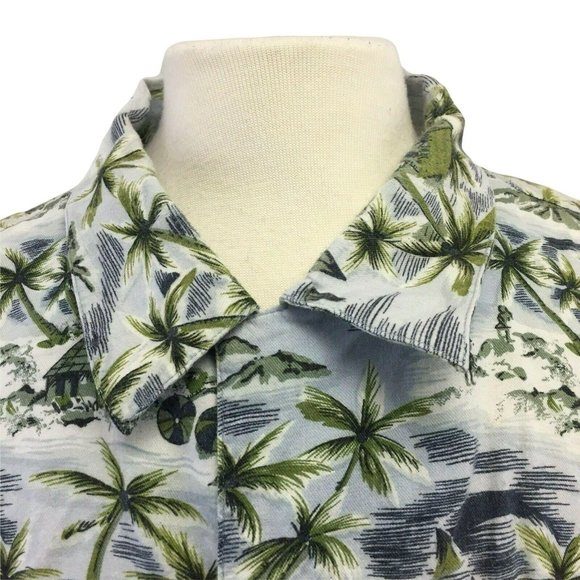 Field & Stream Shirt Mens 2XL XXL Blue Hawaiian Print Rayon Blend 1 Pocket S/S - Picture 5 of 12